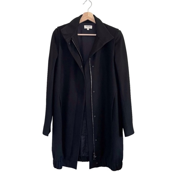 Helmut Lang Felted Wool High Neck Coat Black Medium - Picture 3 of 16